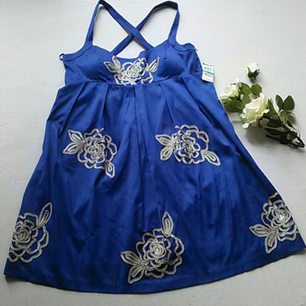 SALE! I.N.C Regal blue dress size 16 - Picture 1 of 7